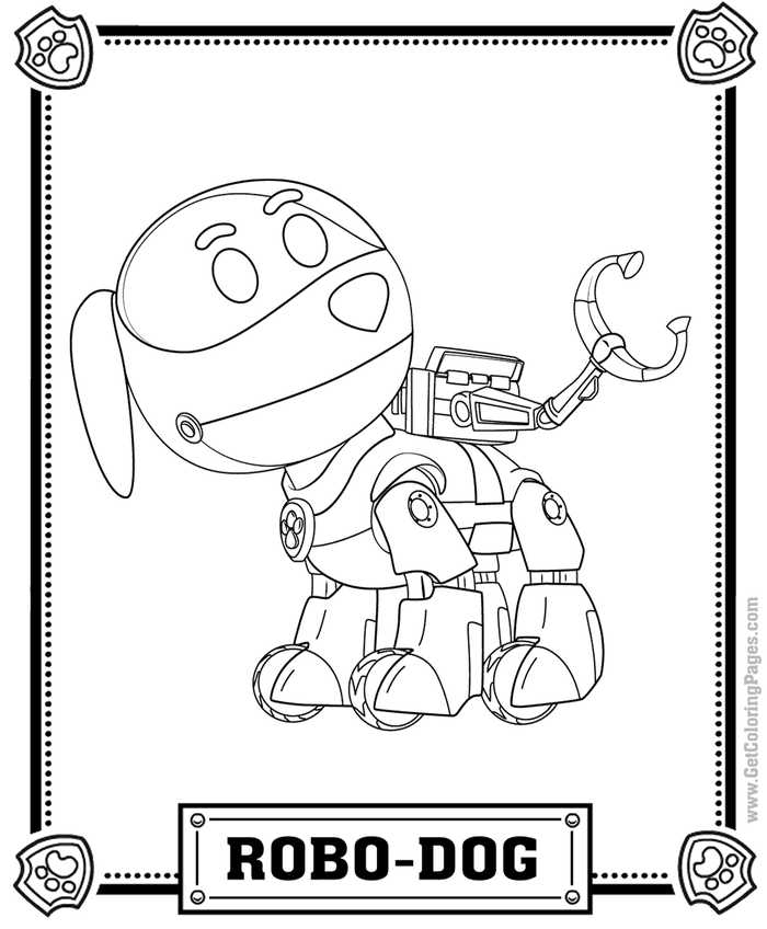 Robo Dog Paw Patrol Coloring Pages Ryder
