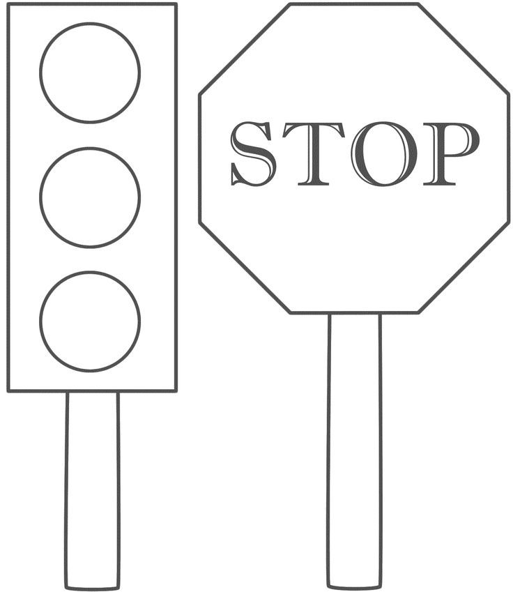 Coloring Page Traffic Light Outline