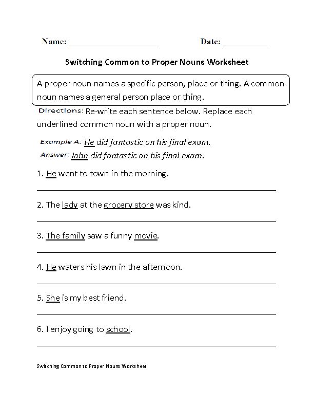 Capitalizing Proper Nouns Worksheet 4th Grade