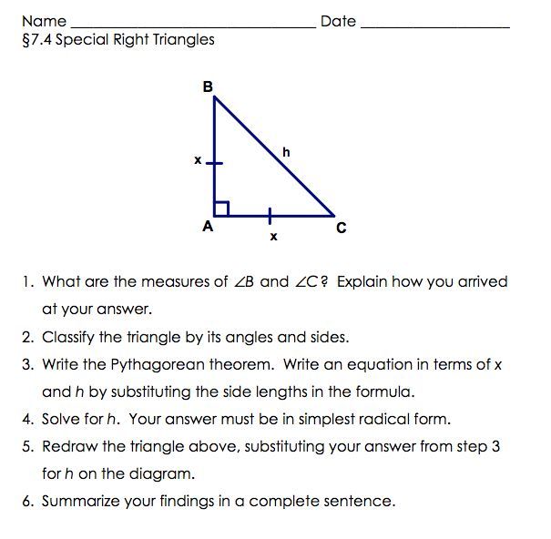 Right Triangle Trigonometry Solving Word Problems Worksheet Answer Key