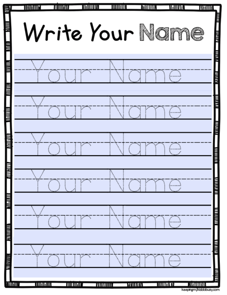 Editable Free Name Tracing Worksheets For Preschool