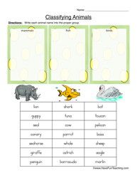 Printable Science Worksheets For Grade 1 Animals