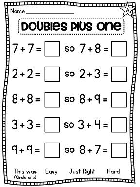 Adding Doubles Worksheets Pdf