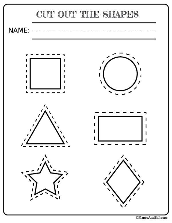 Free Printable Cutting Shapes Worksheets For Preschoolers