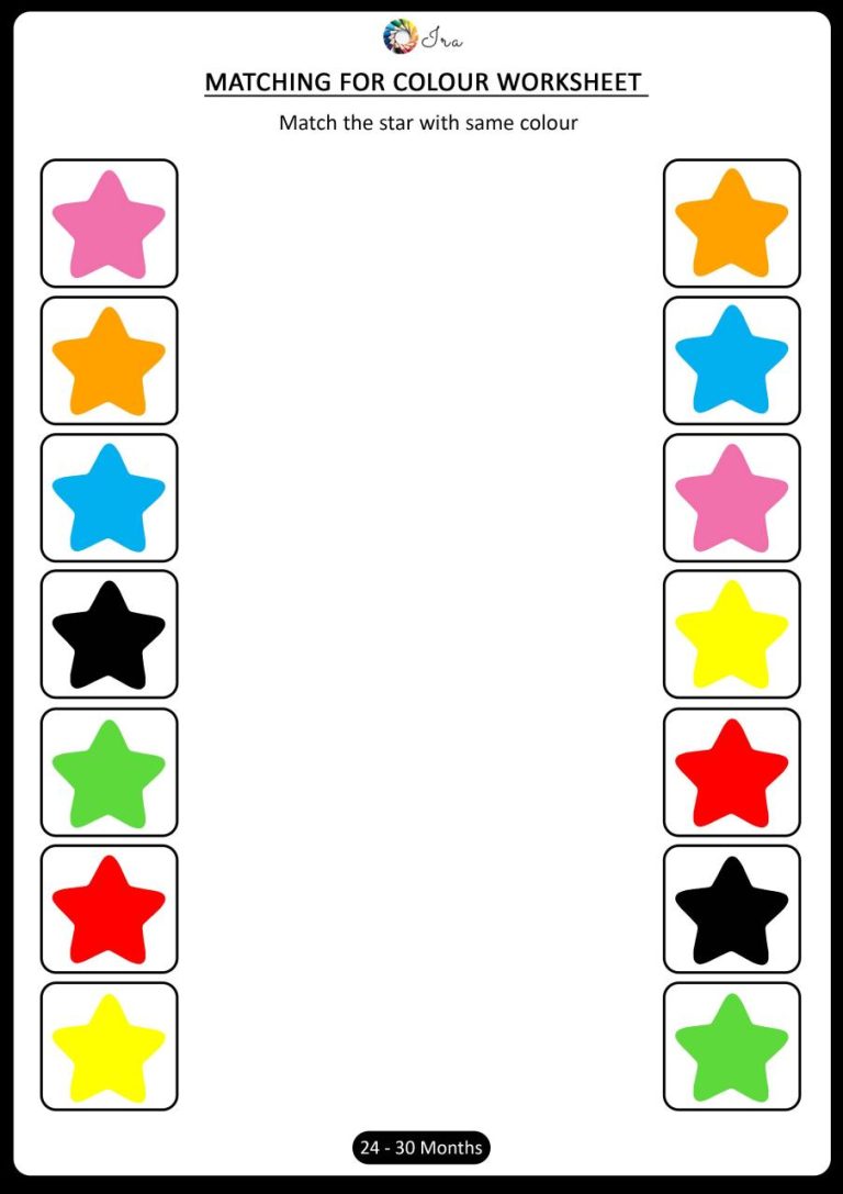 Printable Color Matching Worksheets For Kindergarten