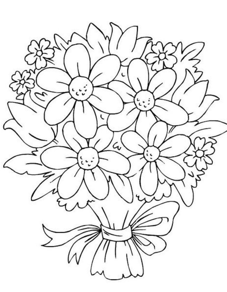 Easy Coloring Pictures Of Flowers