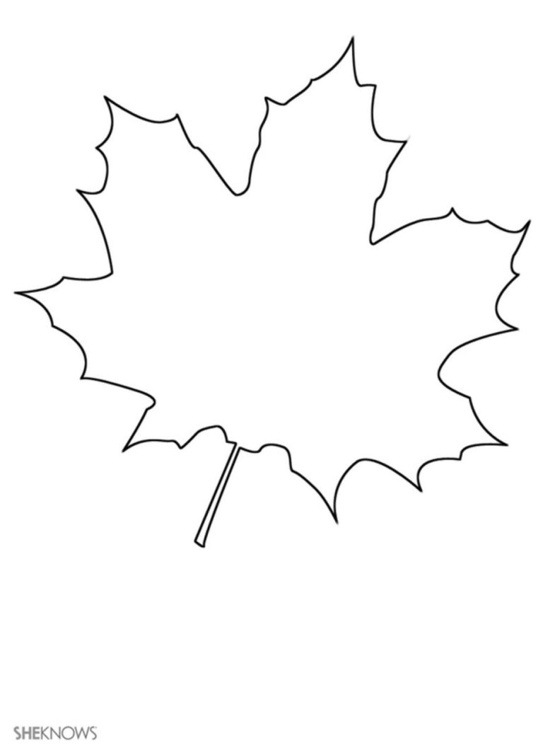 Simple Maple Leaf Coloring Page
