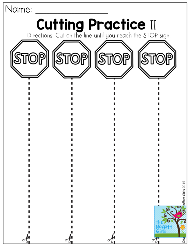 Scissor Cutting Worksheets For Kindergarten