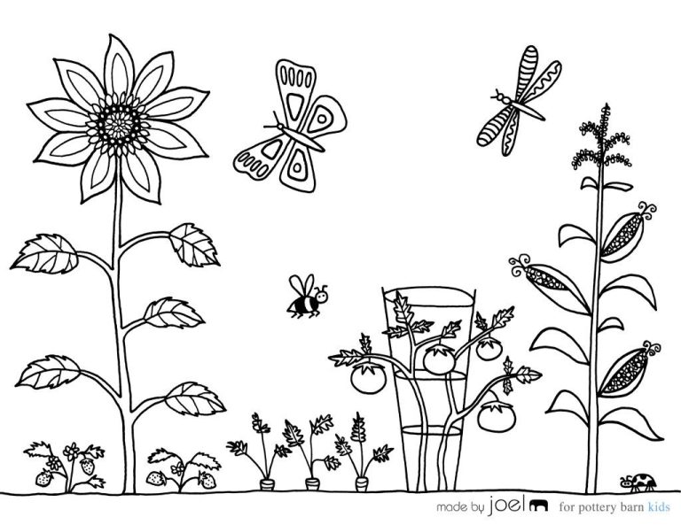 Simple Flower Garden Coloring Pages