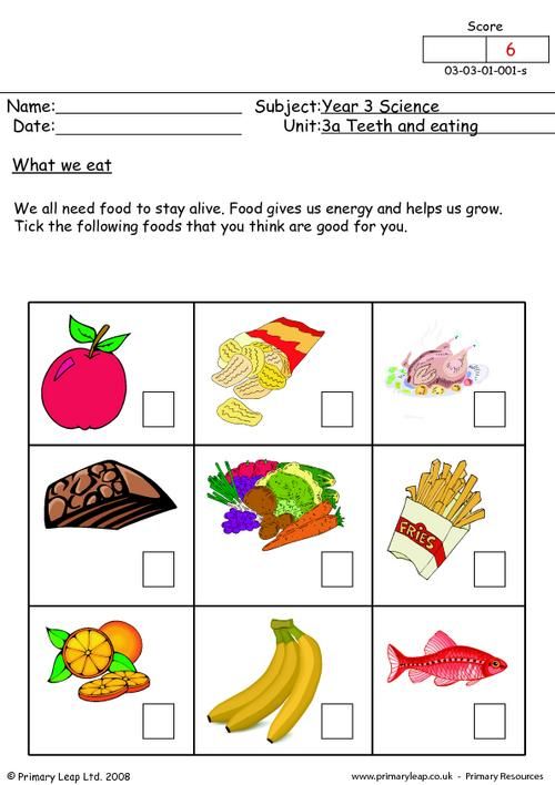 Healthy Food Worksheet For Class 3 Evs