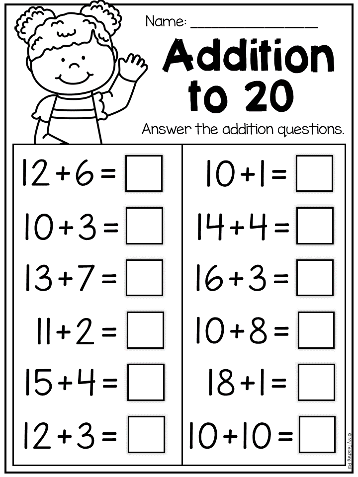 Adding For First Graders Worksheets