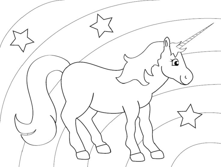 Coloring Pages For Kids Unicorn Rainbow