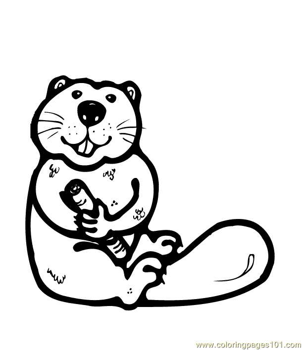 Baby Beaver Coloring Page