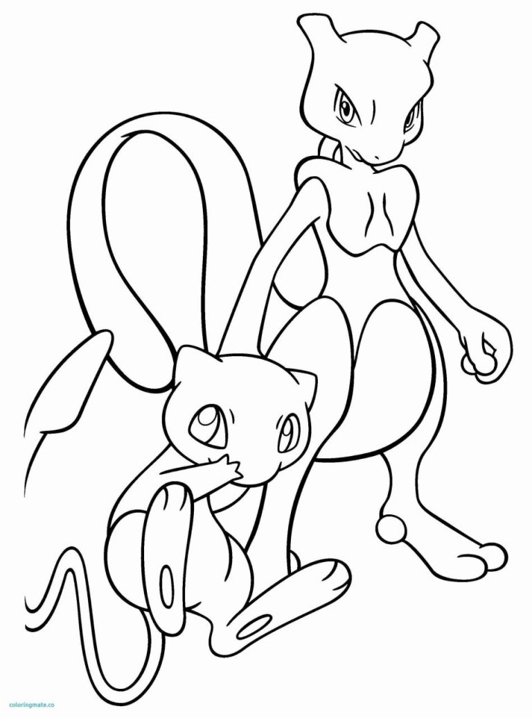 Pokemon Coloring Pages Mewtwo And Mew