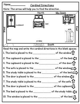 Compass Directions Worksheet Pdf