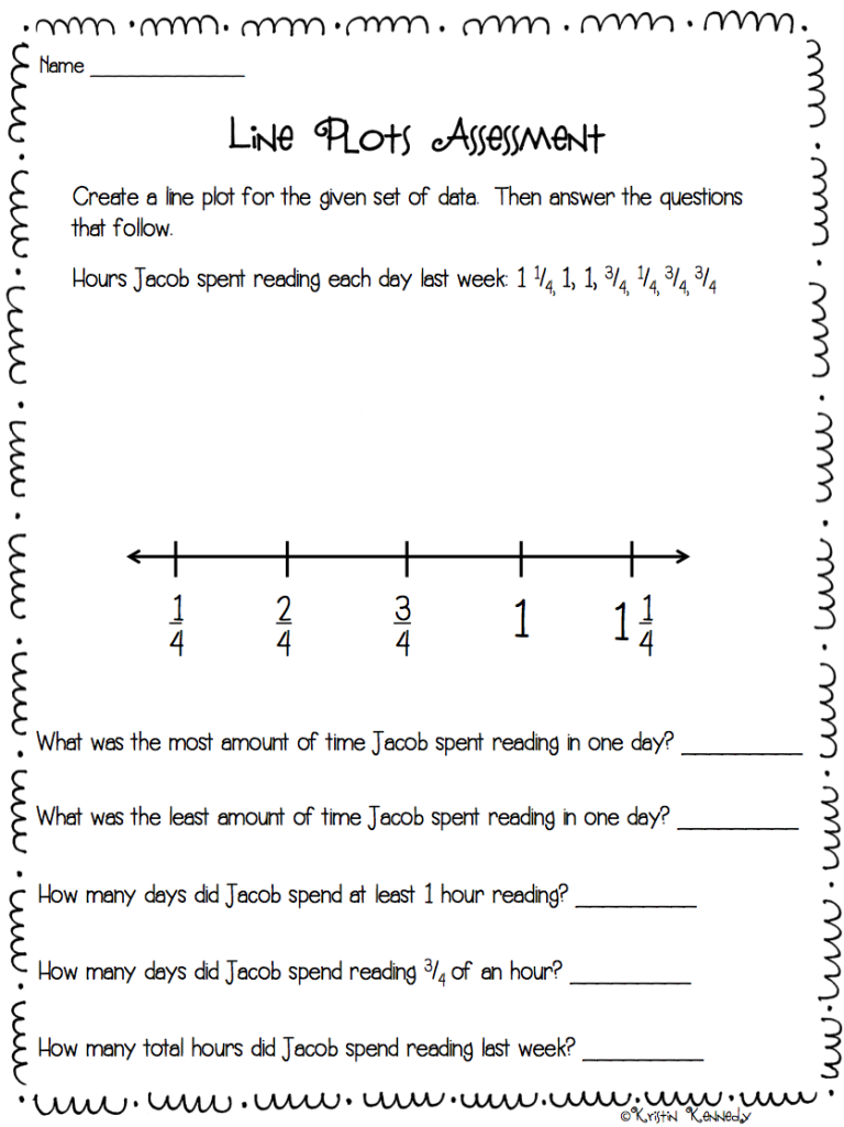 Second Grade 2nd Grade Line Plot Worksheets