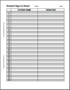 Free Printable Sign In Sheets Templates