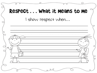 Free Respect Worksheets For Elementary Students