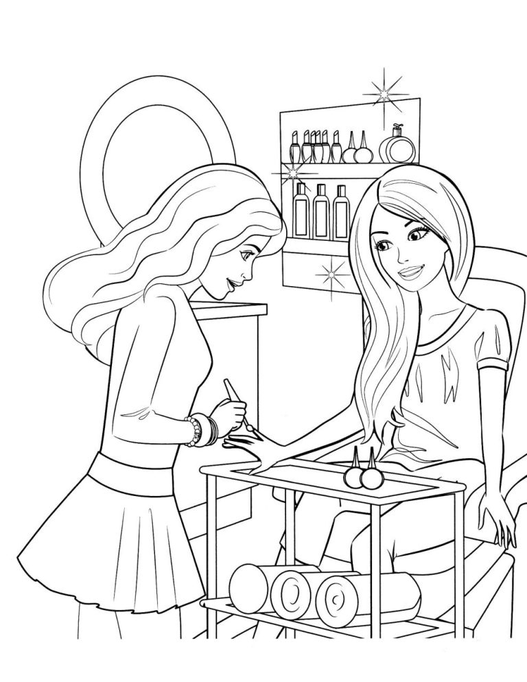 Printable Summer Barbie Coloring Pages