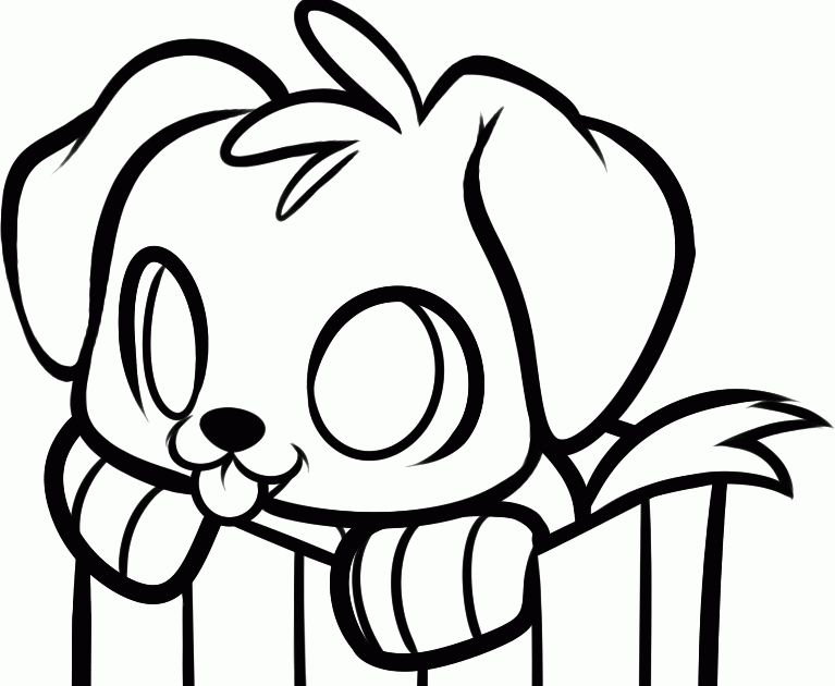 Easy Cute Puppy Coloring Pages