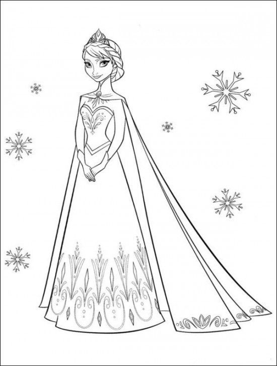 Queen Elsa Easy Elsa Coloring Pages