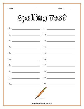 Blank Spelling Practice Worksheets Pdf