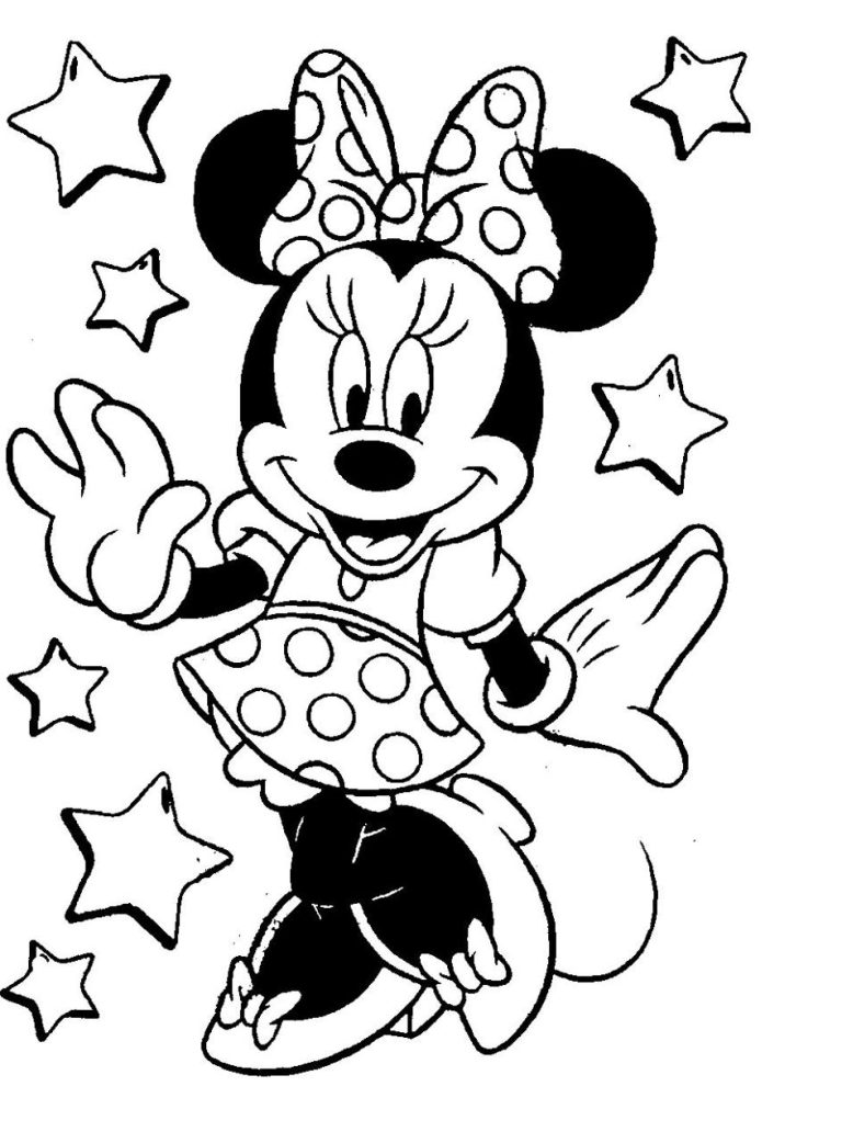 Printable Easy Minnie Mouse Coloring Pages
