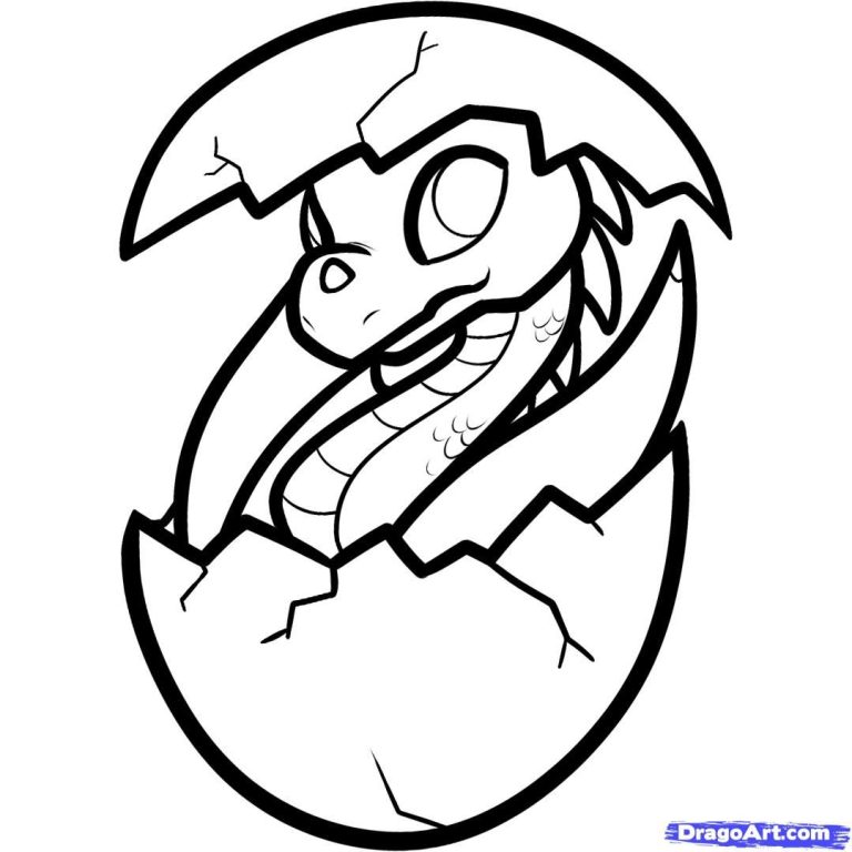 Easy Baby Dragon Coloring Pages