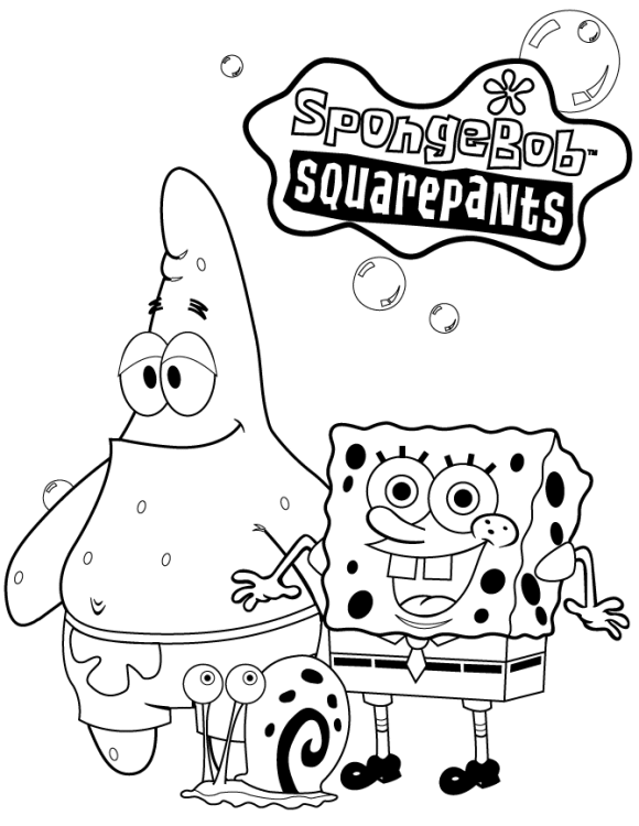 Colouring Pages For Kids Spongebob