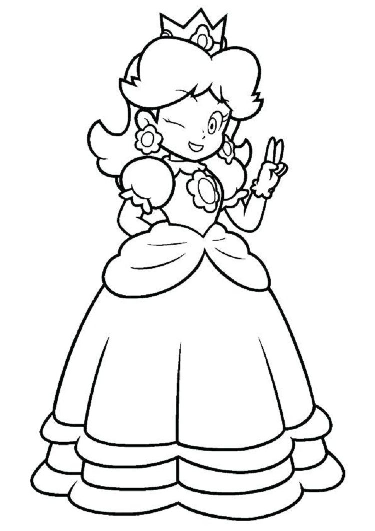 Princess Peach Rosalina Mario Coloring Pages