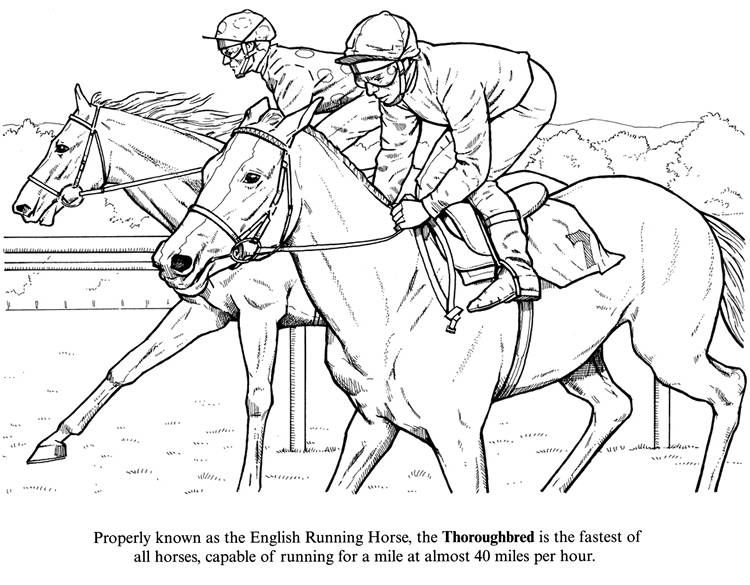 Race Horse Coloring Pages To Print