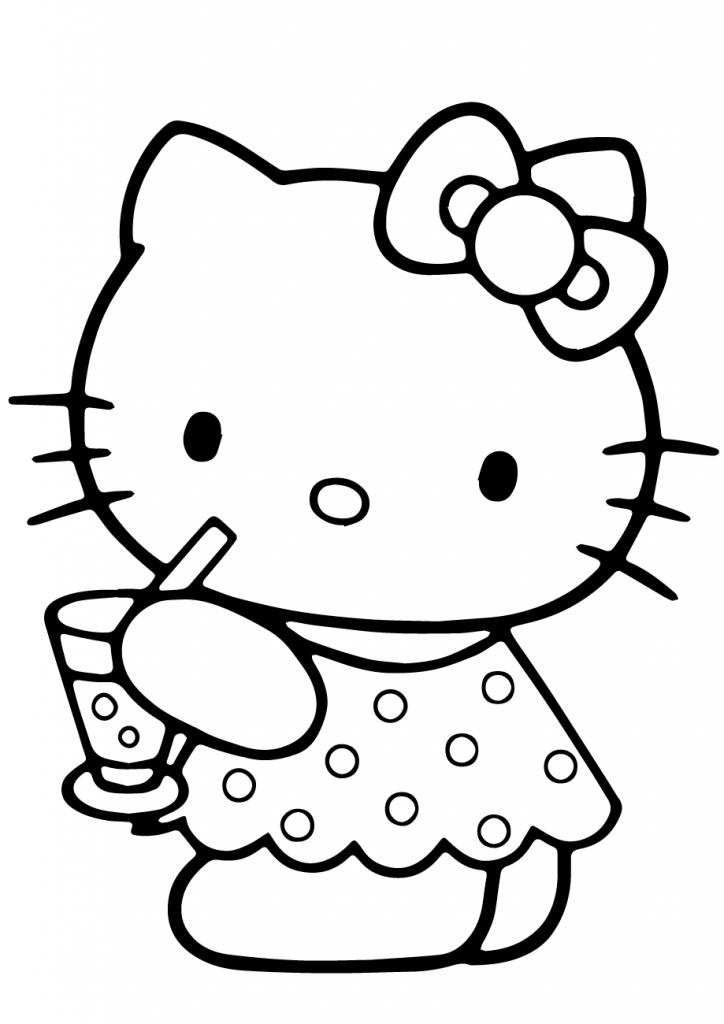 Beach Summer Hello Kitty Coloring Pages