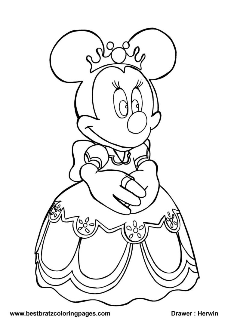 Free Coloring Pages For Kids Minnie Mouse
