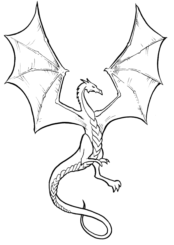 Cute Simple Dragon Coloring Pages
