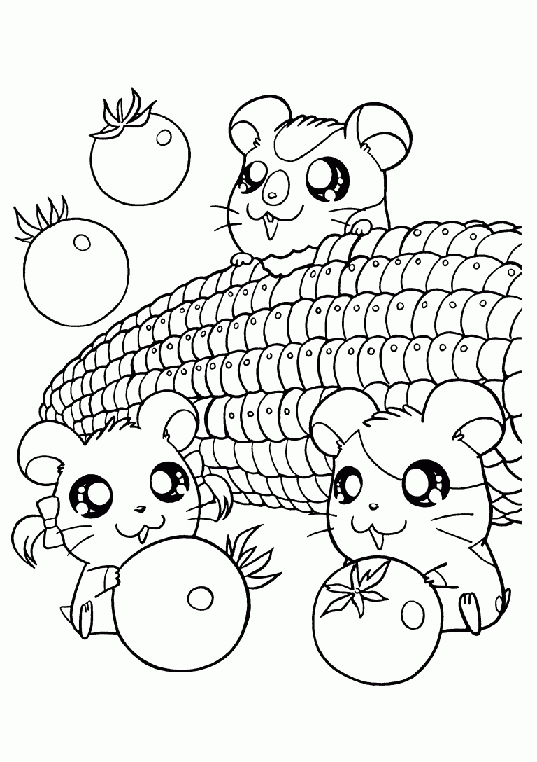 Kawaii Cute Coloring Pages Of Animals