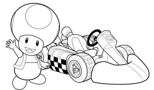 Coloring Pages For Kids Mario Kart