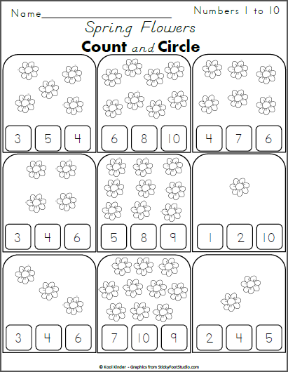 Preschool Count And Circle Worksheets