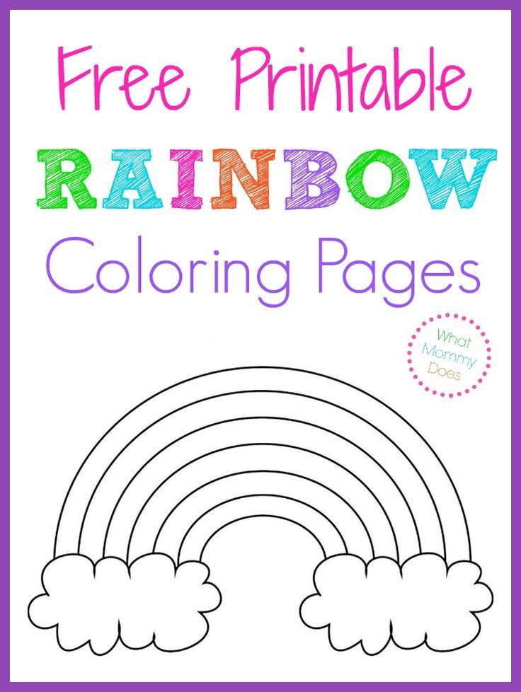 Preschool Cute Rainbow Coloring Page