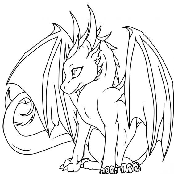 Cute Easy Dragon Coloring Pages