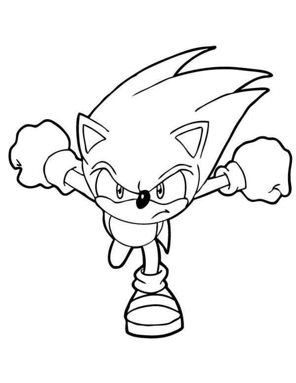 Classic Sonic Running Coloring Pages