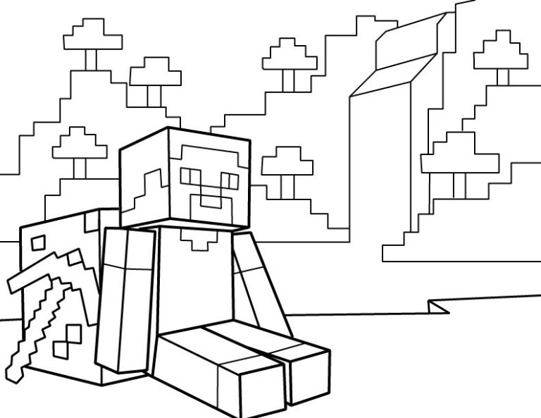 Cute Minecraft Coloring Pages Steve