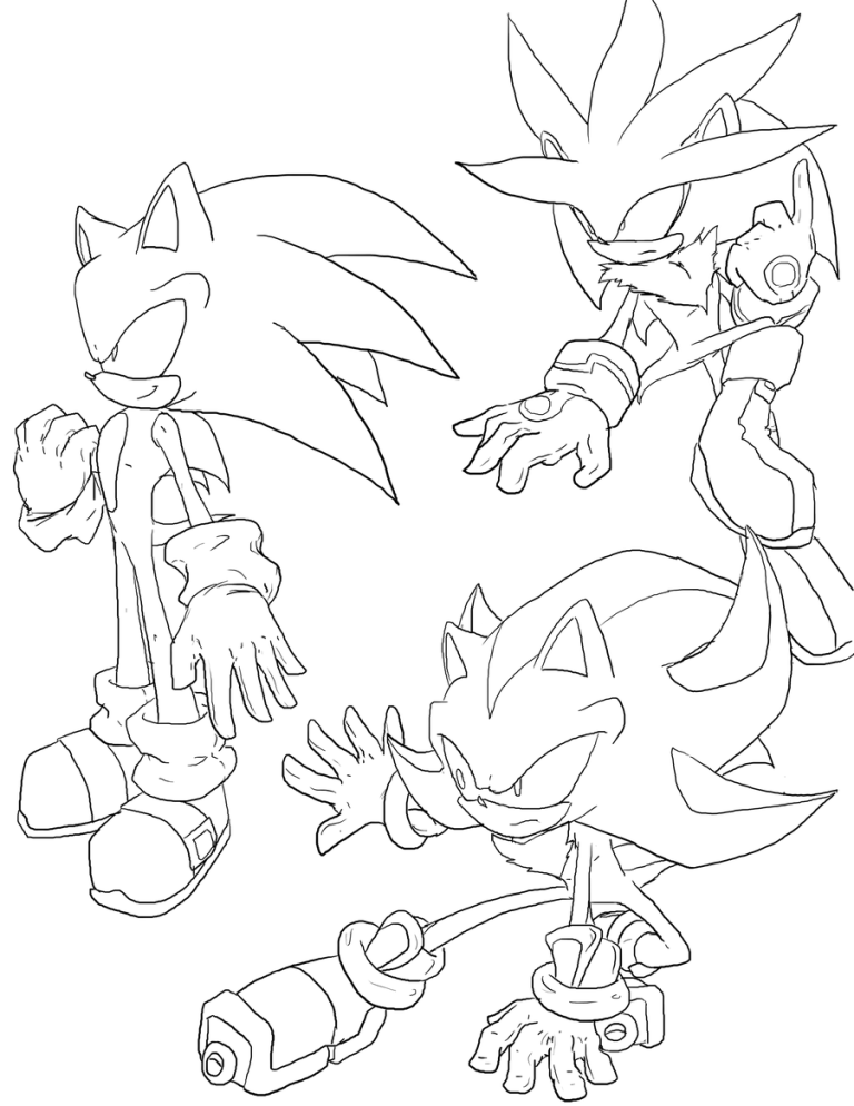 Super Sonic Sonic Chaos Emeralds Coloring Pages