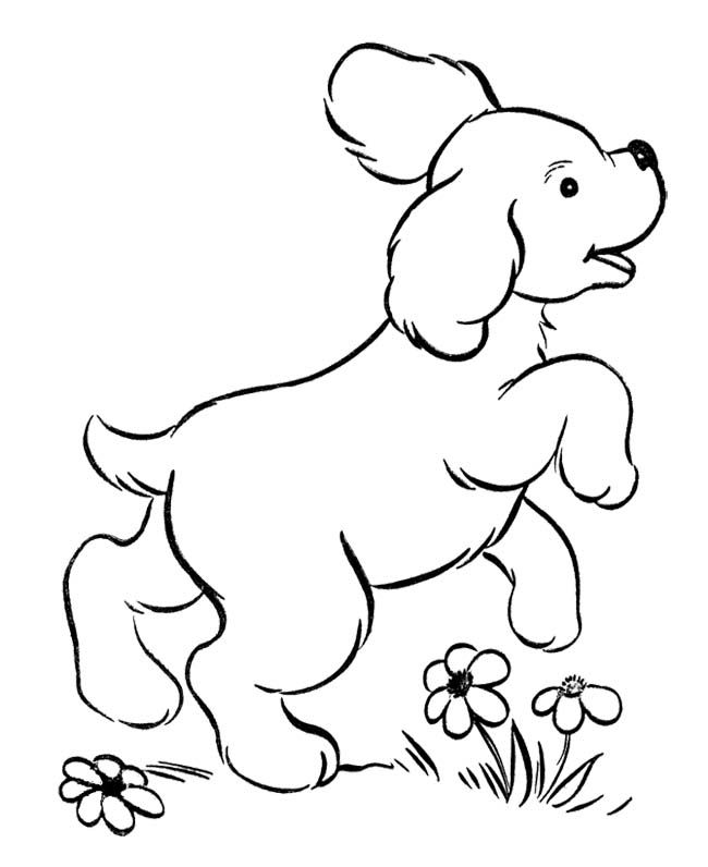 Easy Cute Dog Coloring Pages