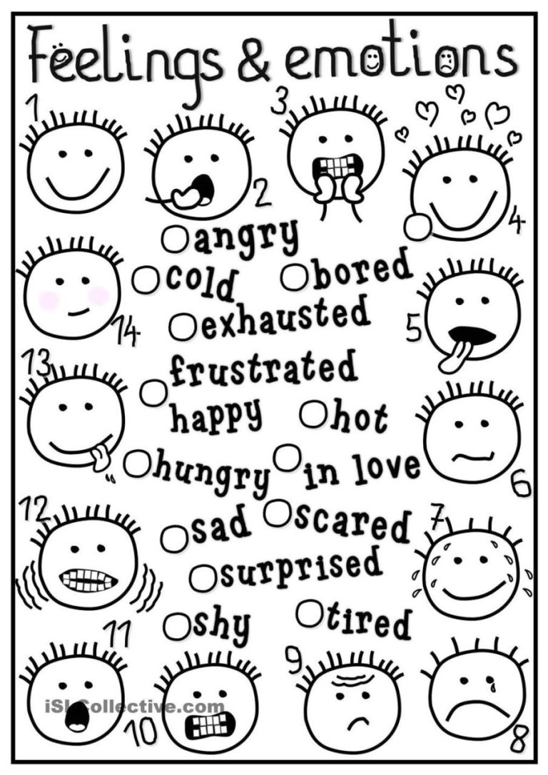 Emotion Identification Feelings And Emotions Worksheets Pdf