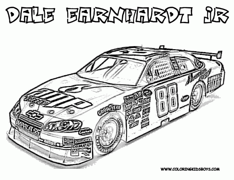 Race Car Coloring Pages For Kids