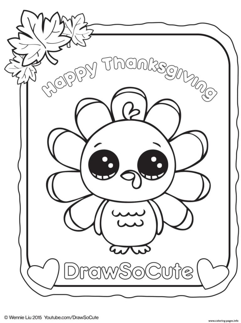 Cute Turkey Coloring Pages Printable