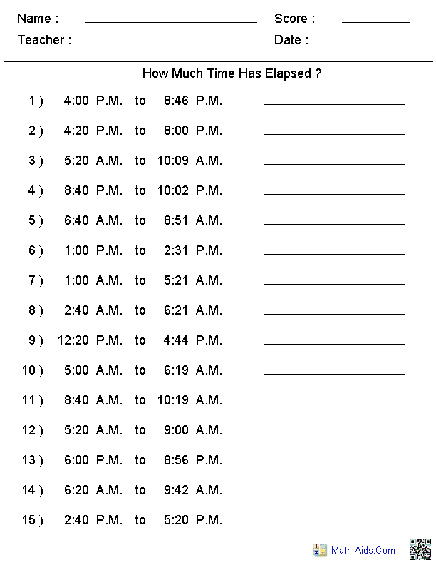 Elapsed Time Worksheets Grade 3 Pdf