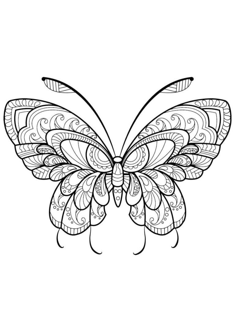 Easy Butterfly Mandala Coloring Pages