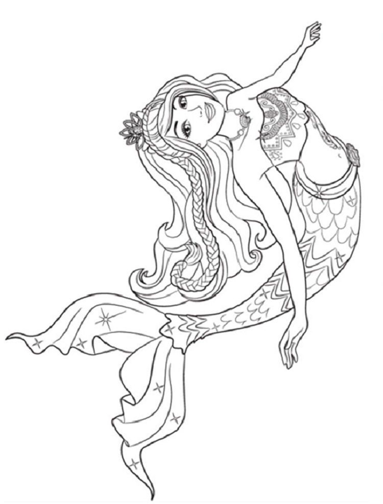 Princess Mermaid Barbie Coloring Pages
