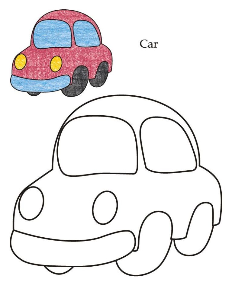 Simple Preschool Car Coloring Pages